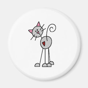 Chiffre gris aimant de bâton de chat