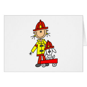 Chiffre sapeur-pompier de bâton avec des cartes de