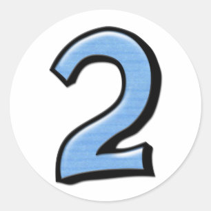 Chiffre Silly 2 Sticker bleu