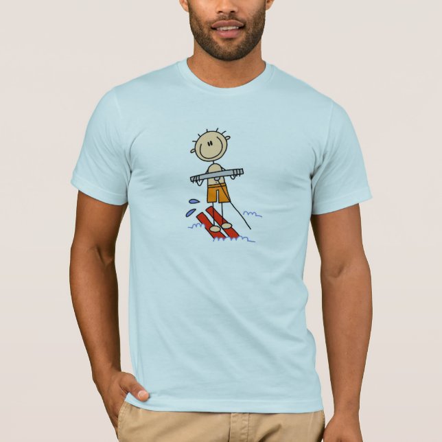 Chiffre T-shirts de bâton de ski d'eau (Devant)