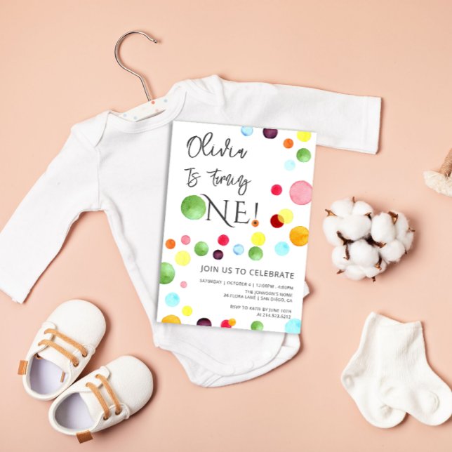 Chiffres arc-en-ciel Invitation d'anniversaire (Créateur téléchargé)