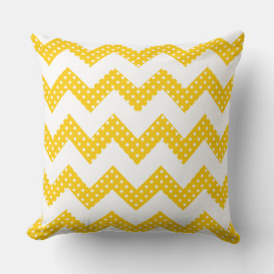 Chiffres blancs dorés Chevron Coussin décoratif