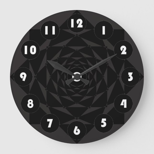 chiffres blancs Horloge murale acrylique (Recto)