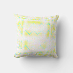 Chiffres Chevron Aqua Jaune Coussins personnalisés
