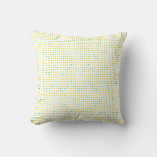 Chiffres Chevron Aqua Jaune Coussins personnalisés (Recto)