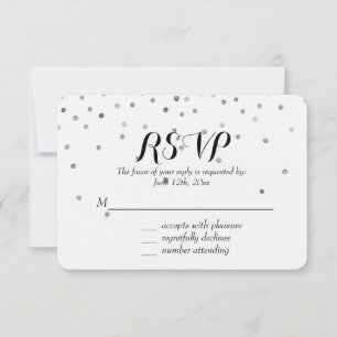 Chiffres Confetti Argent Mariage RSVP
