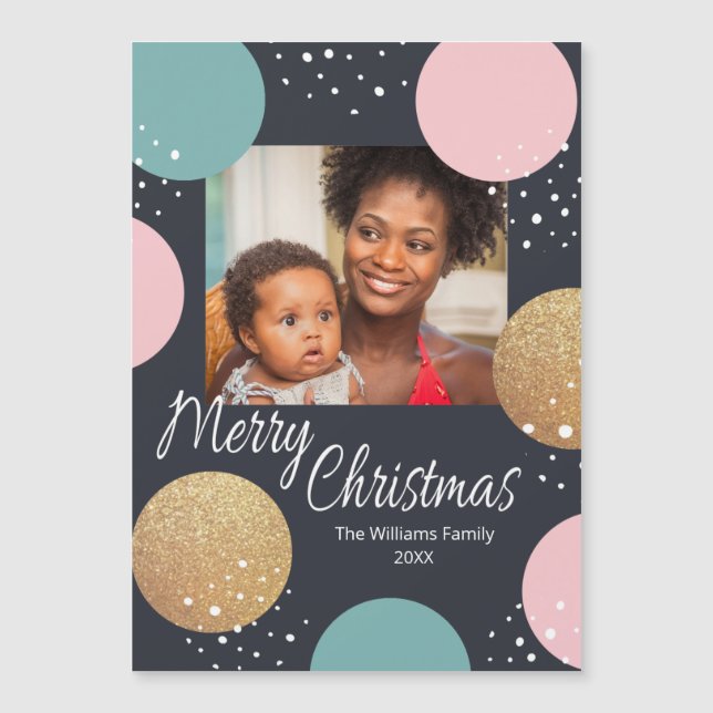 Chiffres de fête moderne Snowy Photo Noël (Devant)