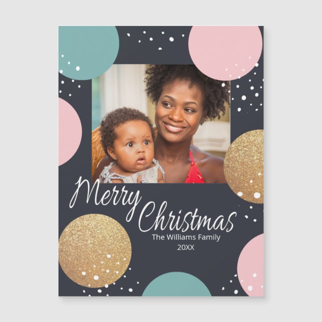 Chiffres de fête moderne Snowy Photo Noël (Devant)