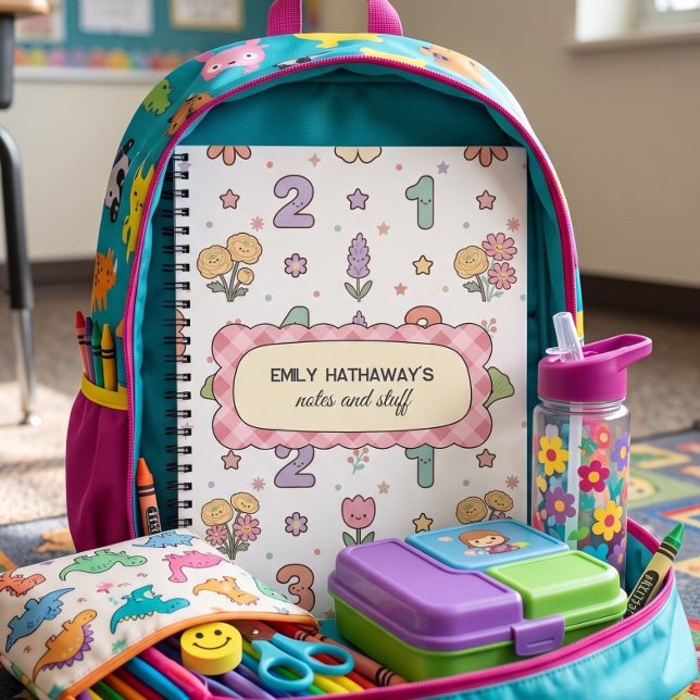 Chiffres de mathématiques mignons motif de cahier  (Créateur téléchargé)