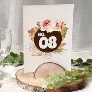 Chiffres de table Rustique Boho Pampas Grass Maria