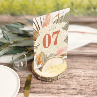 Chiffres de table Rustique Boho Pampas Grass Maria