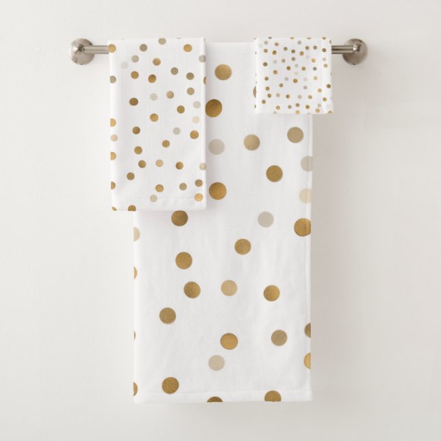 Chiffres d'or de fille Confetti Design blanc (En situation)