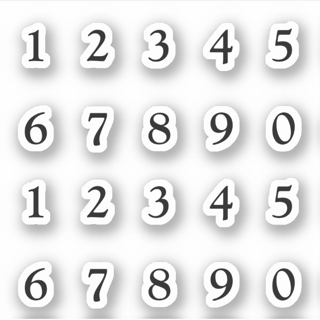 Chiffres noirs Autocollants (Devant)