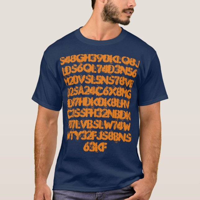 Chiffres Orange Lettres T-shirt funky (Devant)