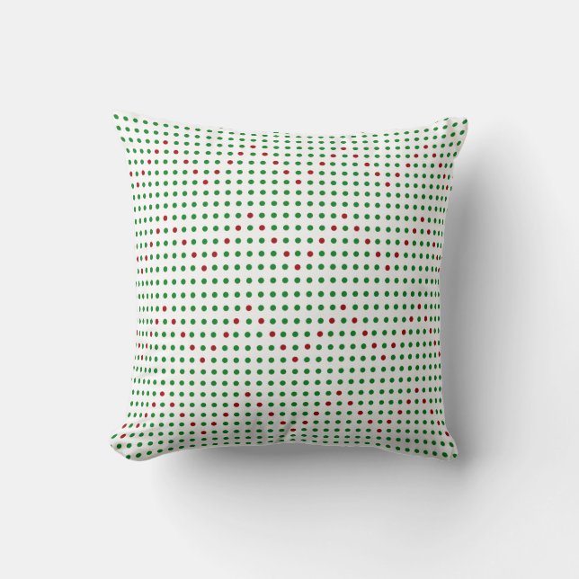 Chiffres rouges verts Chevron sur Coussins blancs  (Recto)