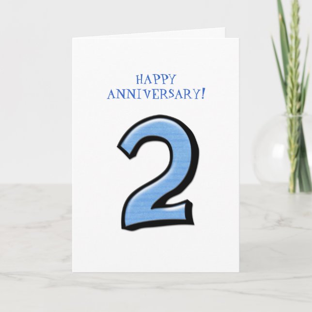 Chiffres Silly 2 carte bleue Anniversaire (Devant)