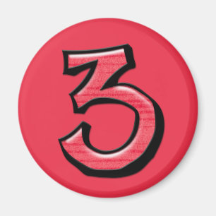 Chiffres stupides 3 aimants rouges
