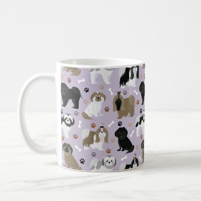 Chih Tzu Chiens Paws et os Café Mug (Gauche)