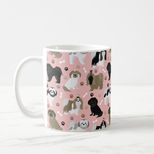 Chih Tzu Chiens Paws et os Café Mug (Gauche)