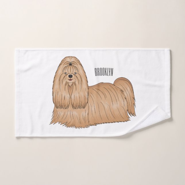 Chih tzu long cheveux dessin de chien (Serviette à main)