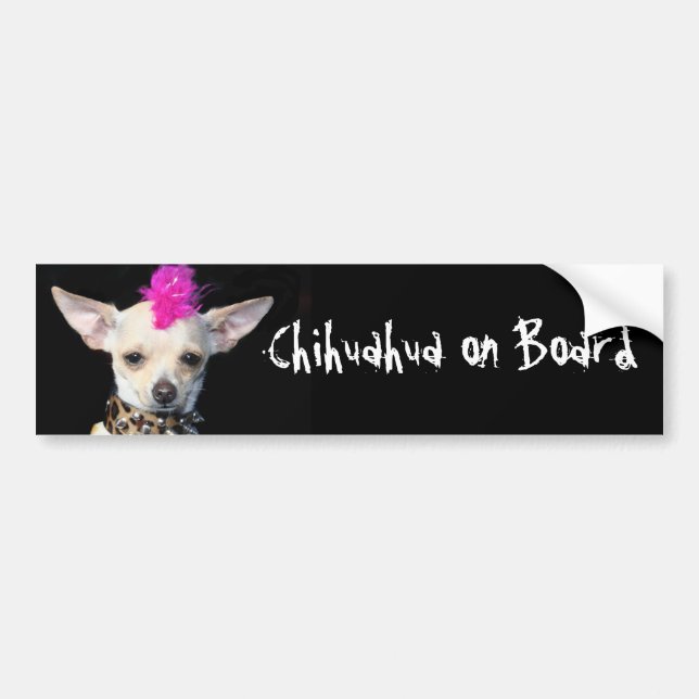 Chihuahua à bord du pare-chocs autocollant (Devant)