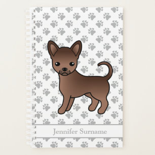 Chihuahua à poil lisse au chocolat et texte person