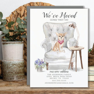 Chihuahua Chien Nous avons Déménagé Faire-part