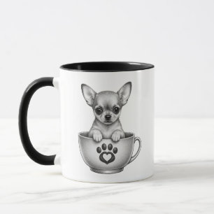 Chihuahua chiot dans une tasse à thé
