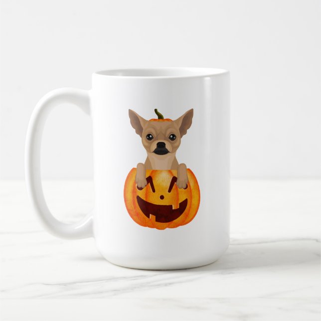 Chihuahua Citrouille de café Mug (Gauche)