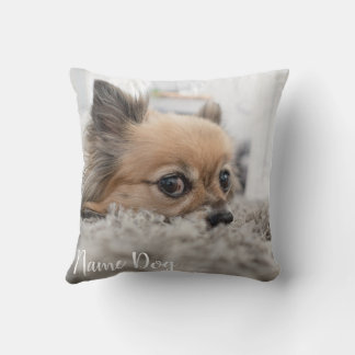 Chihuahua coussin chien imprimé avec le nom du cha