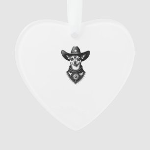 Chihuahua Cowboy de style vintage gravure Western