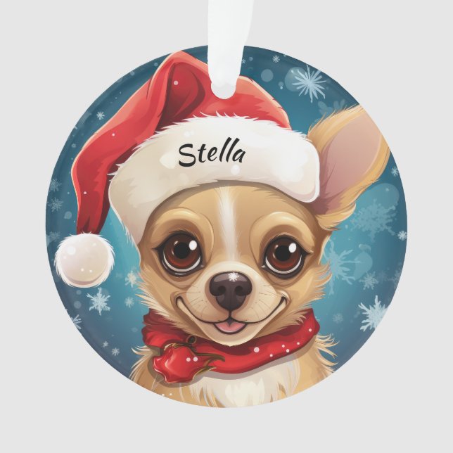 Chihuahua Custom Christmas Orament (devant)