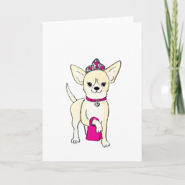 Chihuahua dans une carte tiara (Devant)