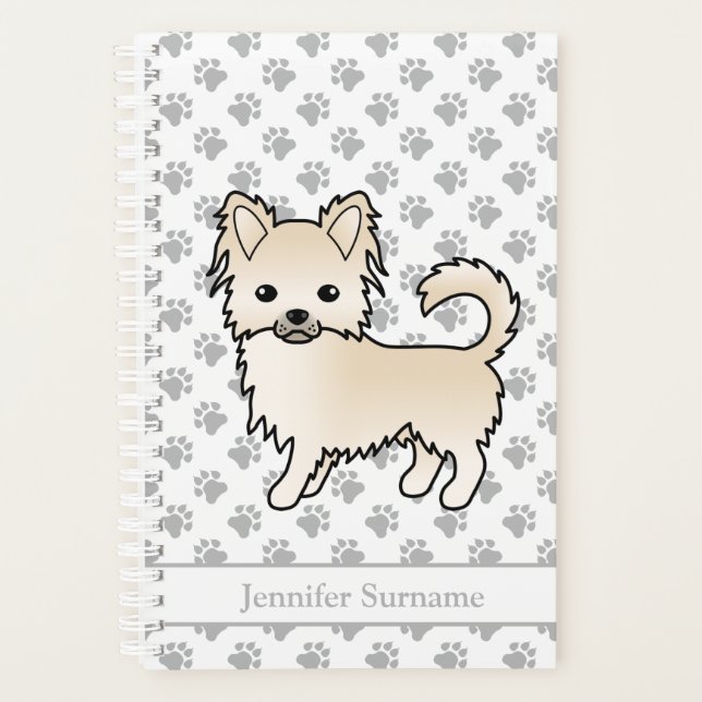 Chihuahua Dogue à Long Poil Crème & Texte Personna (Devant)