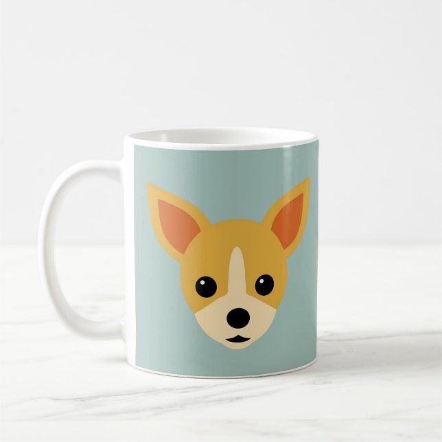 Chihuahua face tasse personnalisable (Gauche)