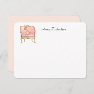 Chihuahua illustration Carte de remerciements plat