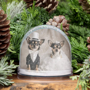 Chihuahua Mariage Globe de neige cadeau