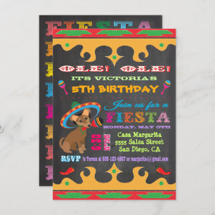 Chihuahua Mexique fête d'anniversaire Invitation