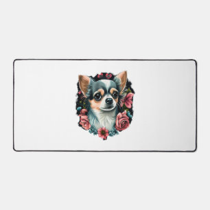 Chihuahua mignon chien de belles fleurs fille