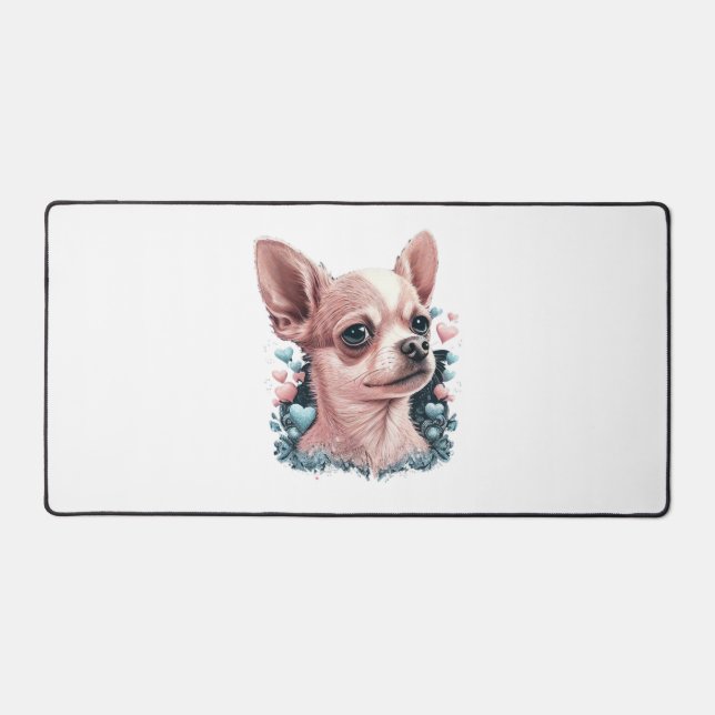 Chihuahua mignon chien de belles fleurs fille (Recto)