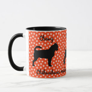Chihuahua Mug Customisé rouge et blanc