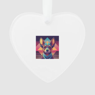 Chihuahua néon rétro � Art de chien synthwave vibr