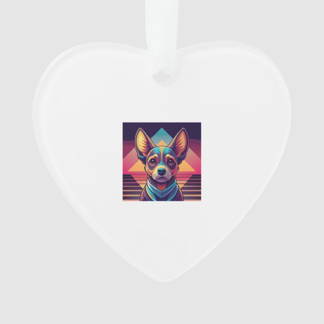 Chihuahua néon rétro � Art de chien synthwave vibr (devant)