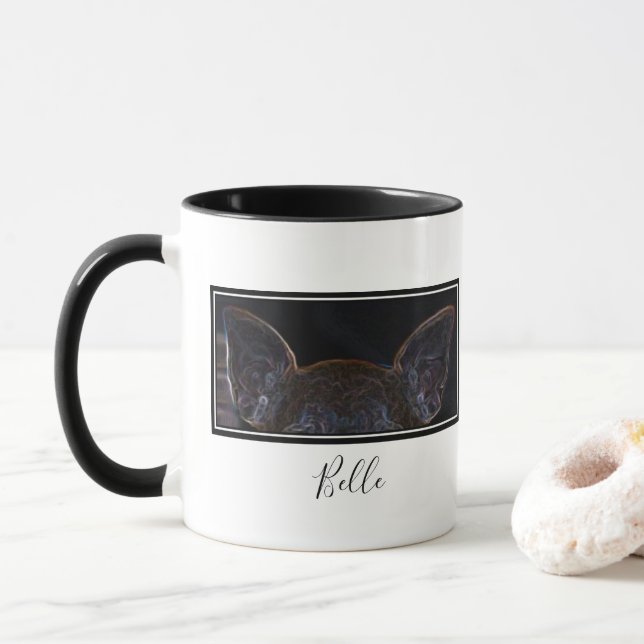 Chihuahua Nom personnalisé Mug (Avec donut)