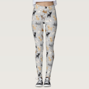 Chihuahua os et pattes Leggings gris
