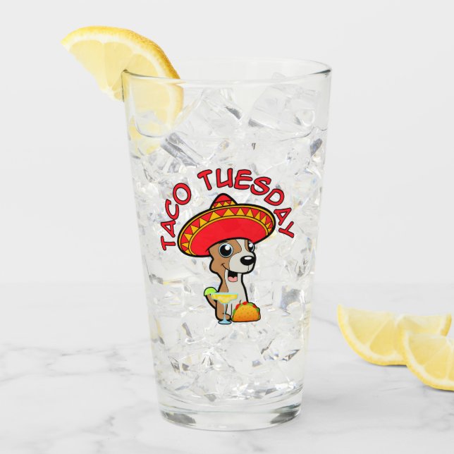 Chihuahua Verre Grand Format Mardi Taco (Devant glace)