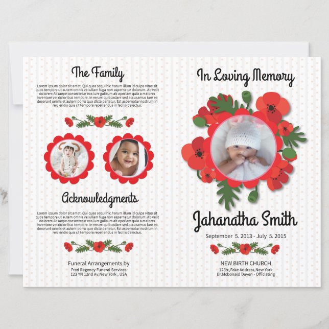 Child Funeral Program Template (Devant)