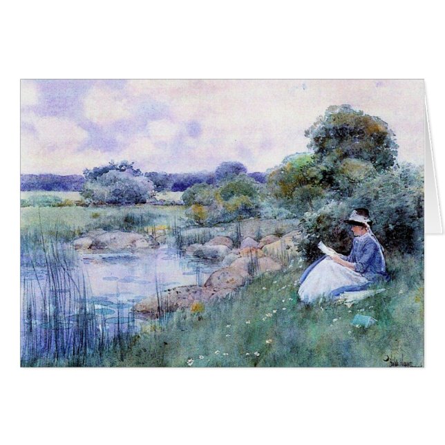 Childe Hassam - lecture de femme (Devant horizontal)