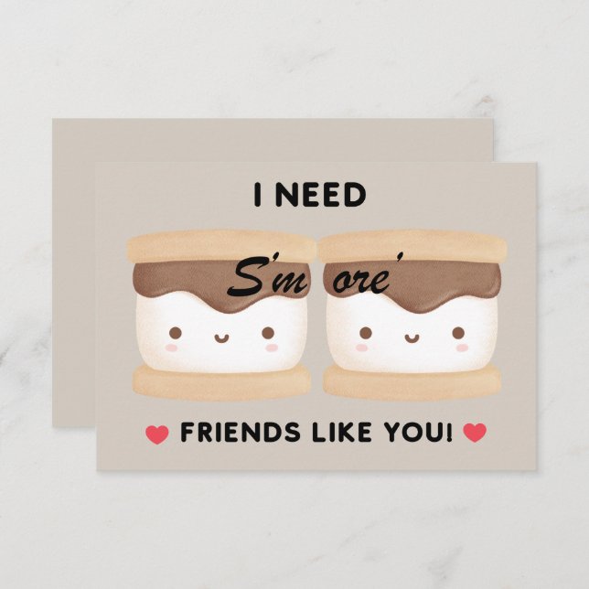 Children Valentine "S'more Friends Like You" (Devant / Derrière)