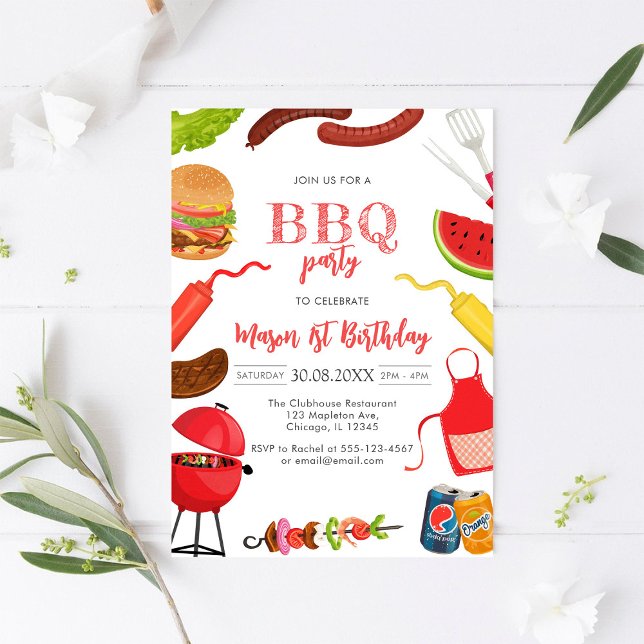 Children's BBQ Birthday Invitation (Créateur téléchargé)